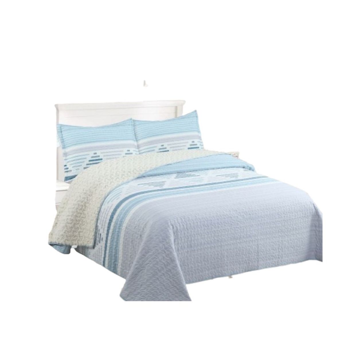 GENERICO - Cubrecama Sherpa 2 Plazas - Multicolor Triángulos M968