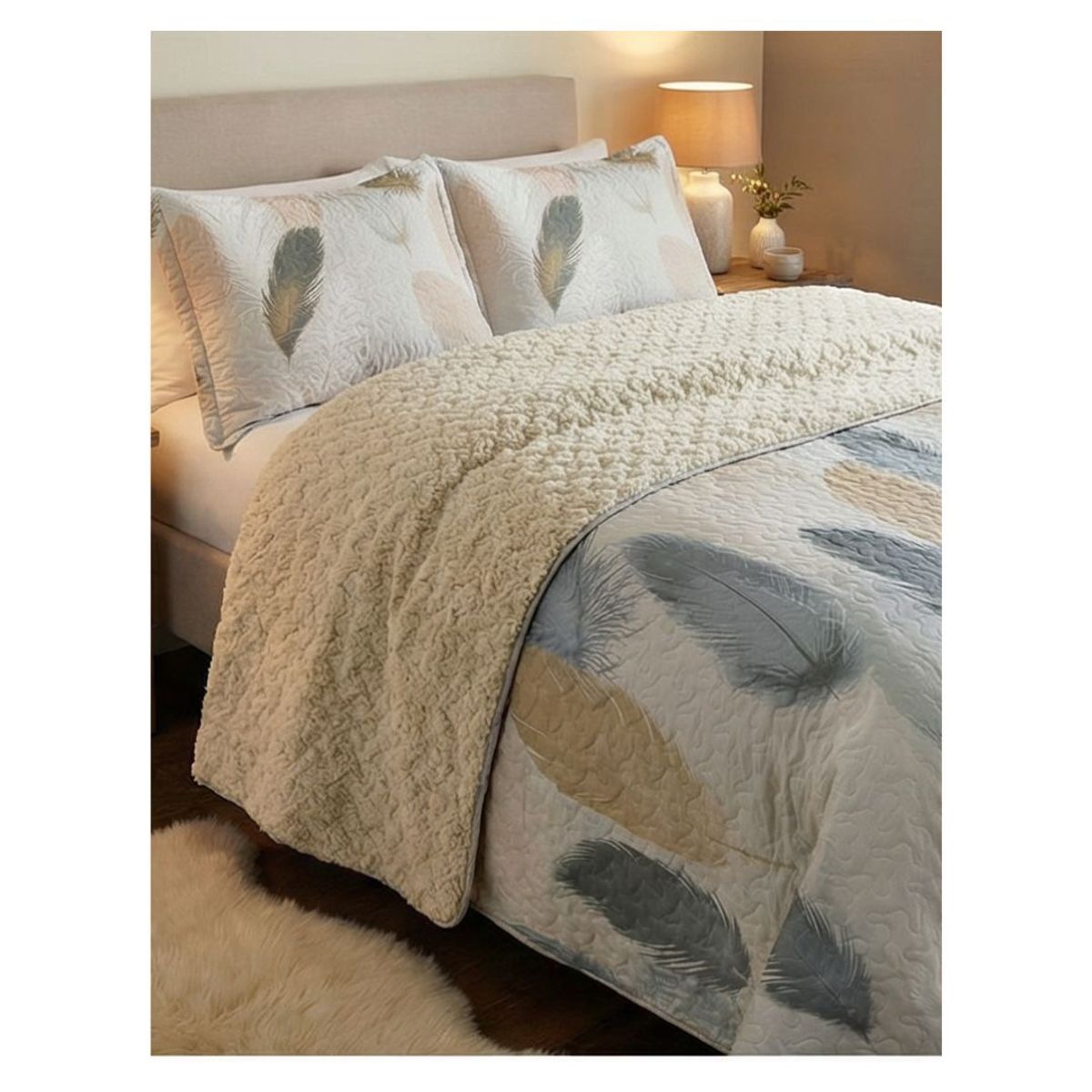 GENERICO - Cubrecama Quilt Sherpa 2 Plazas - Dakota M967