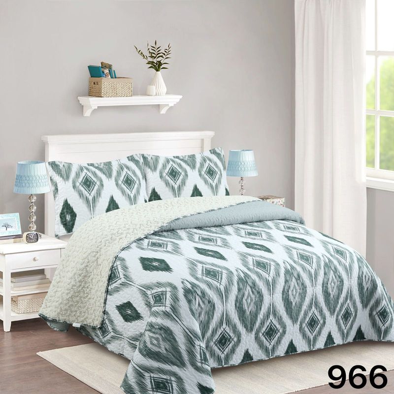 GENERICO - Cubrecama Quilt Sherpa 2 Plazas - Étnico M966