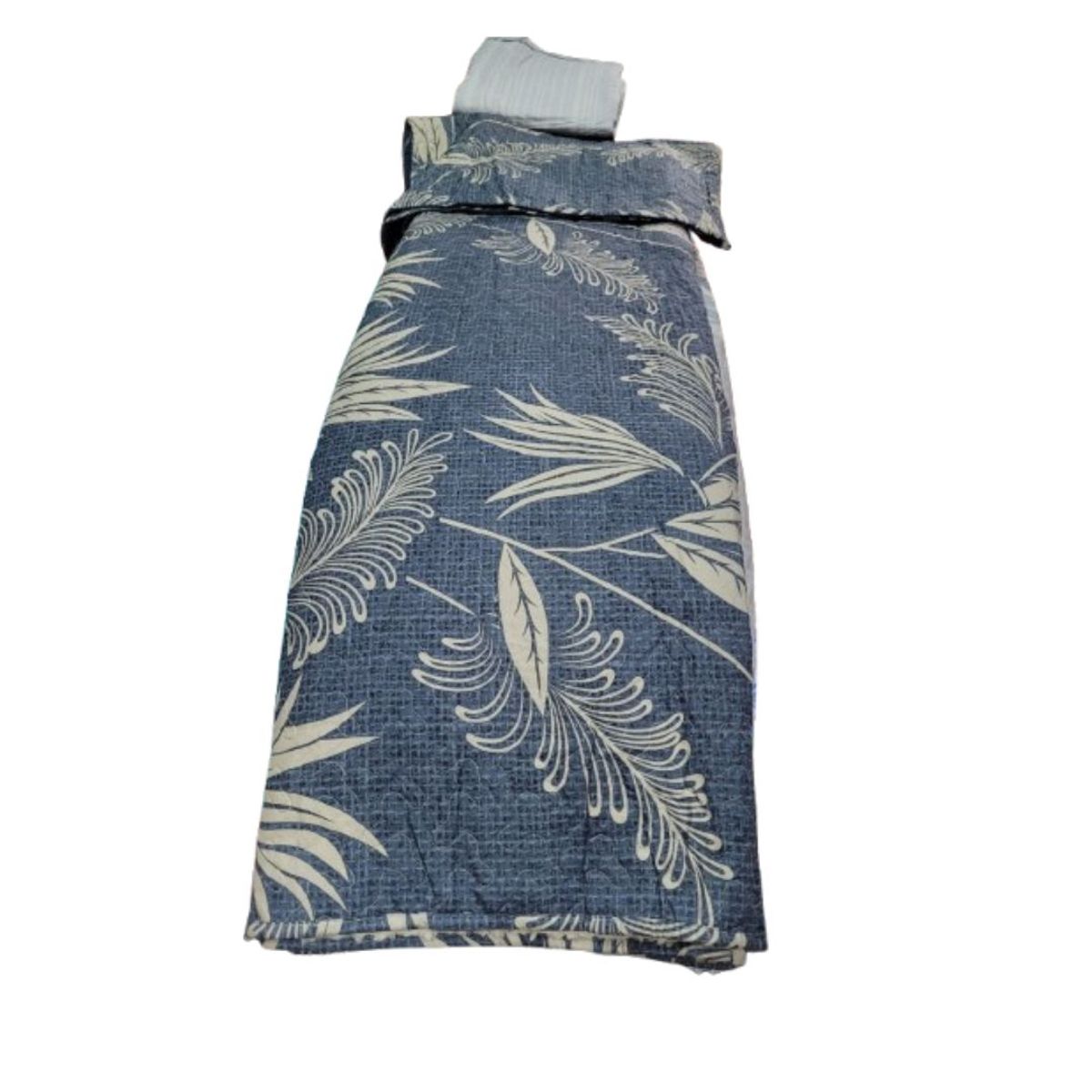 GENERICO - Cubrecama Sherpa 2 Plazas - Azul Hojas M960