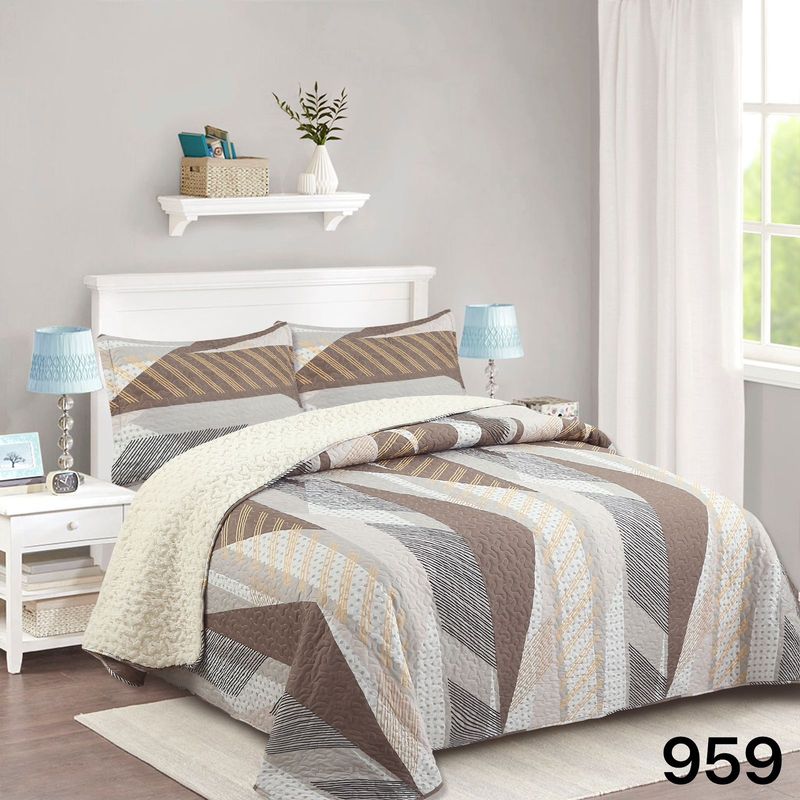 GENERICO - Cubrecama Quilt Sherpa 2 Plazas - Apache M959