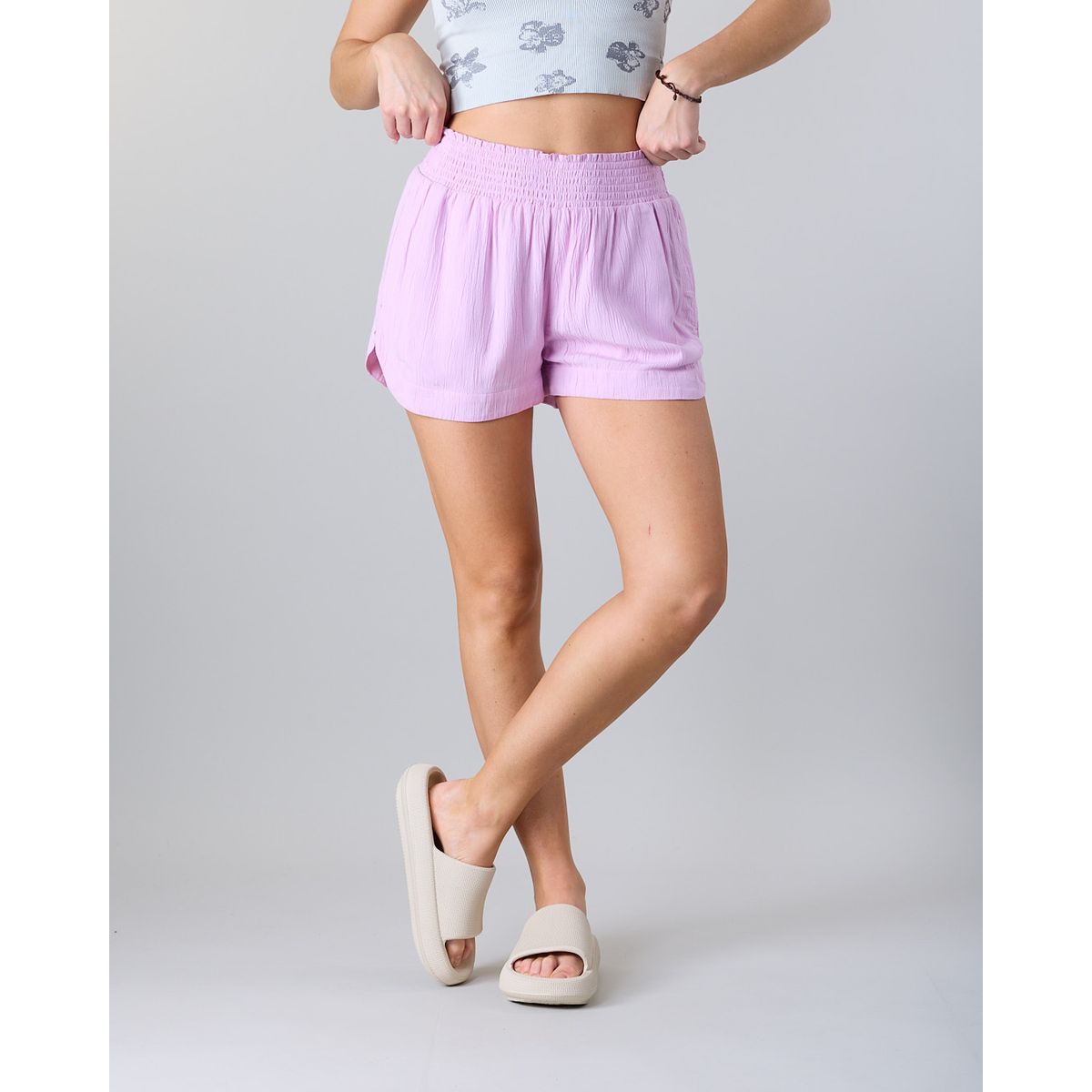 POLEMIC Short Mujer crep tela plana Lila Polemic | falabella.com