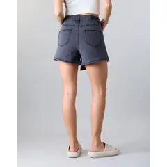 POLEMIC - Falda Short Mujer Denim Negro
