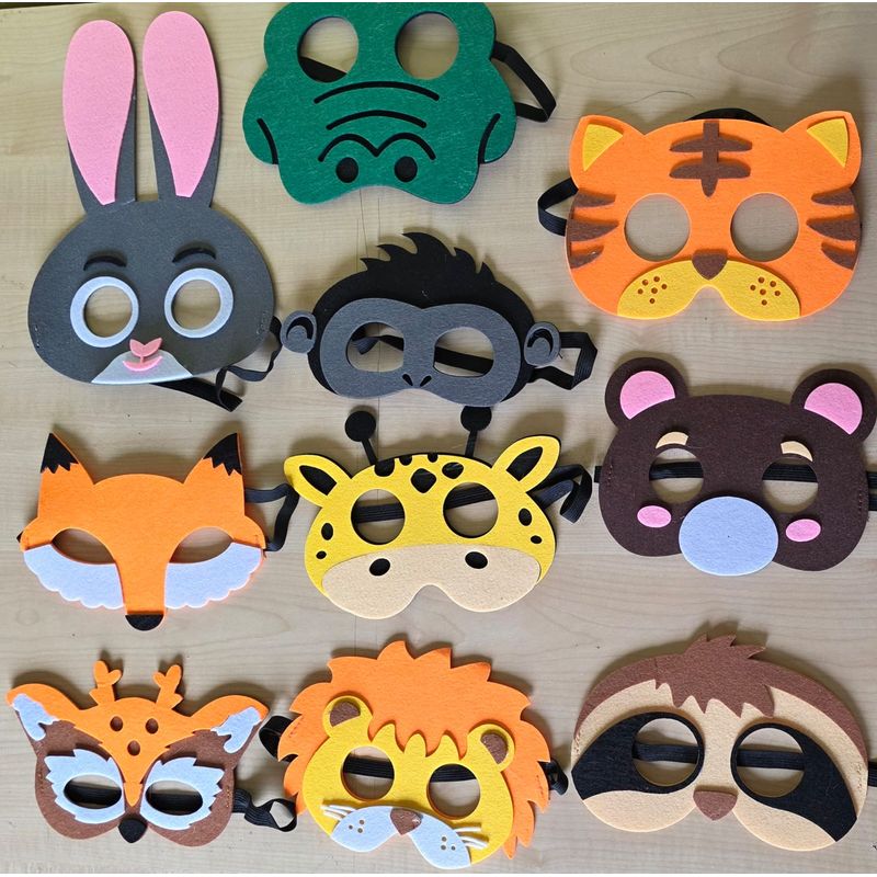 GENERICO - Set De 20 Máscaras De Animales Antifaz Cumpleaños Y Fiestas