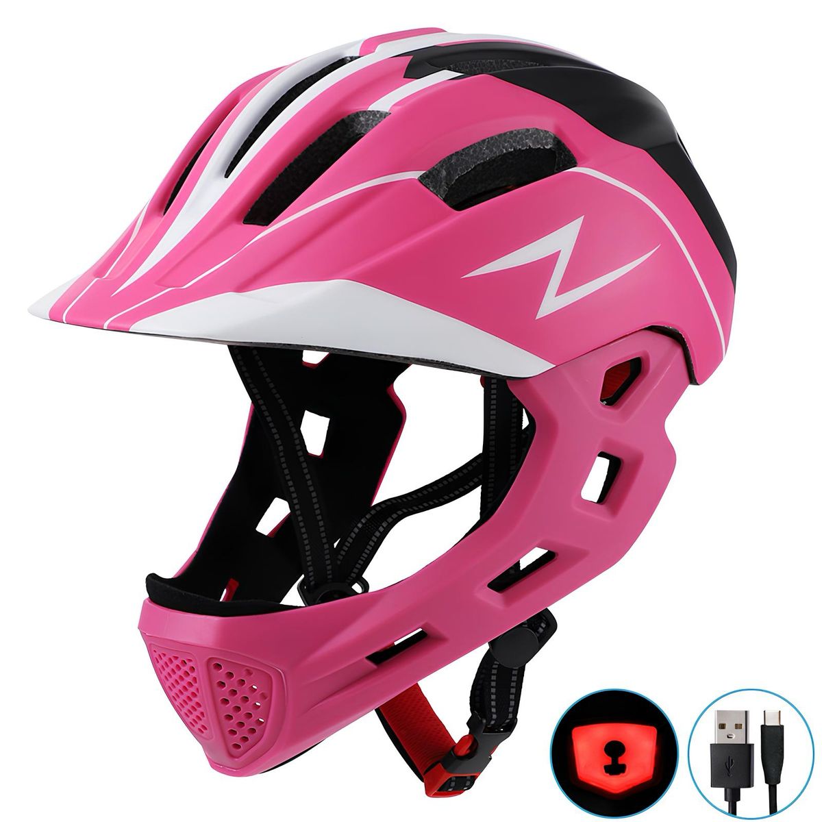 LUBABYCAS - Casco Integral Infantil Bici 2 En 1 Slight Rosado LuBabycas