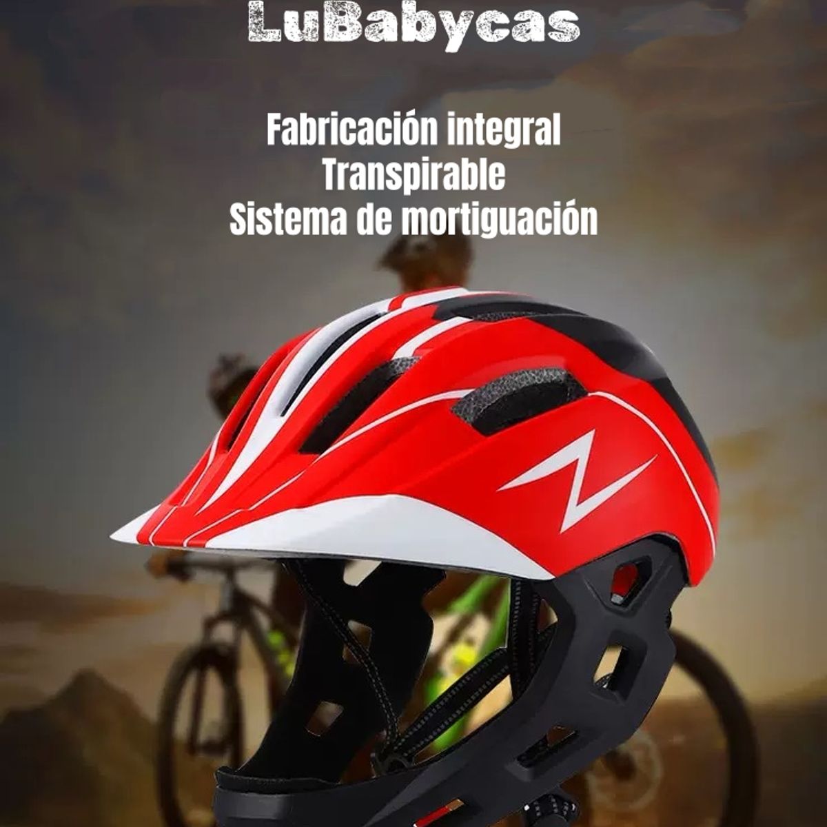 LUBABYCAS - Casco Integral Infantil Bici 2 En 1 Slight Rosado LuBabycas