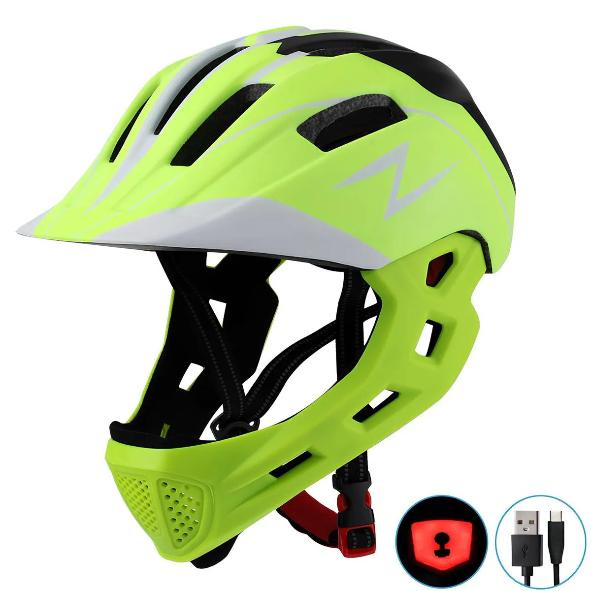 LUBABYCAS - Casco Integral Infantil Bici 2 En 1 Slight Verde LuBabycas