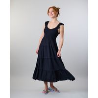 Vestido largo Smock Crep Negro