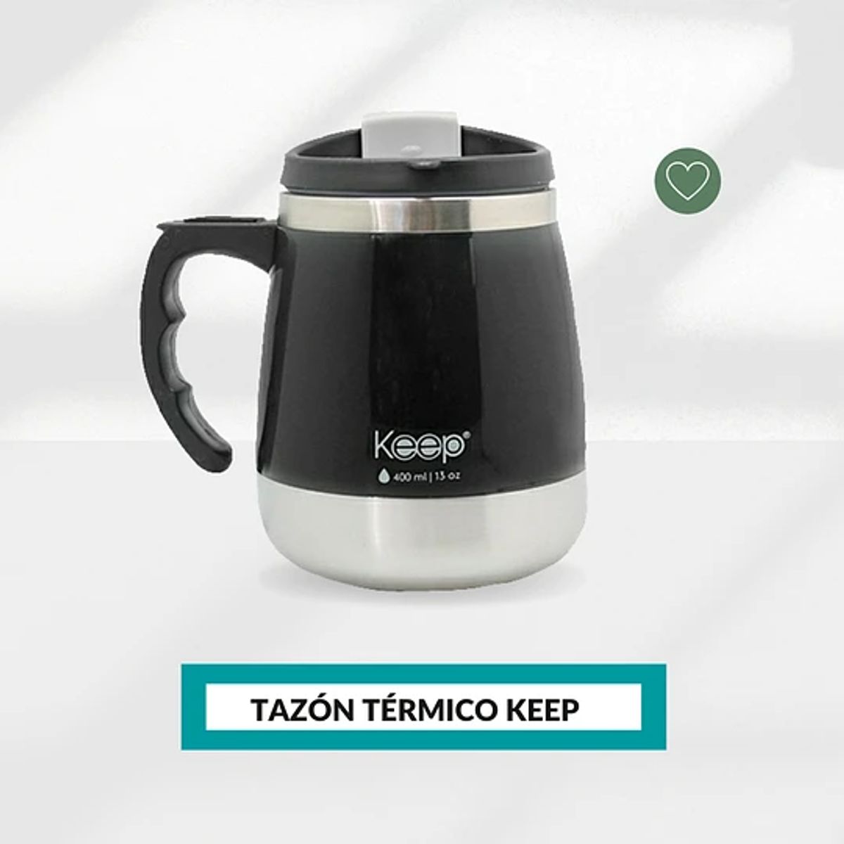 KEEP - Mug Tazón Térmico KEEP Color Negro 400ml