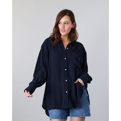Imagen 2 del producto Blusa Mujer manga larga Relaxed Fit Negro
