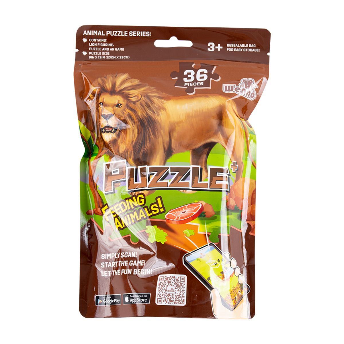 GENERICO - Puzzle León 36 Piezas + Figura