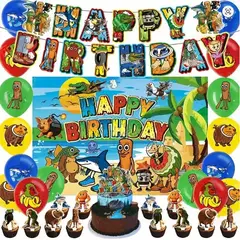 GENERICO - Set de Cumpleaños Brainrot Cotillón con tela de fondo