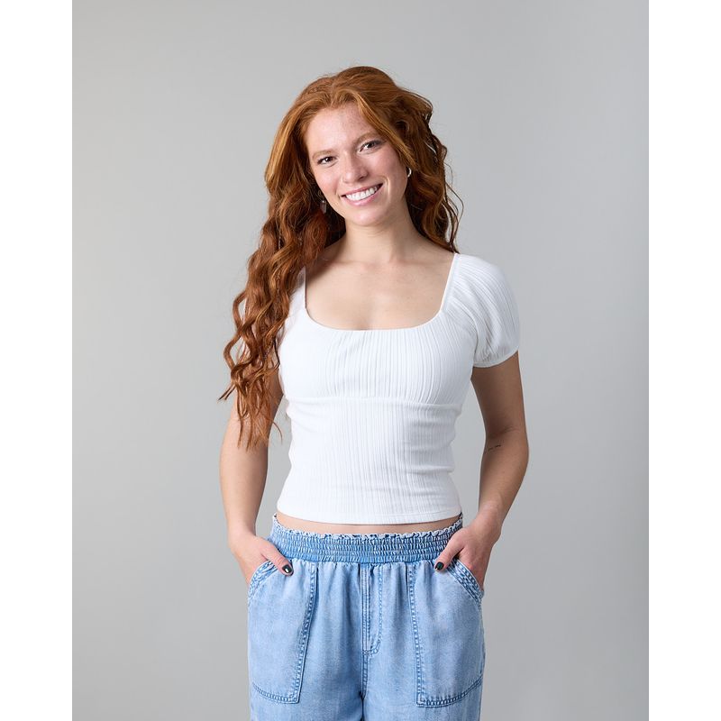 POLEMIC - Polera Mujer manga globo Rib Fantasy Polemic