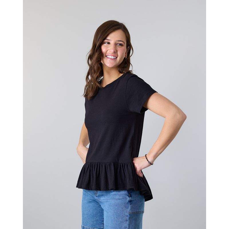 POLEMIC - Polera Mujer ruedo con vuelos Polemic