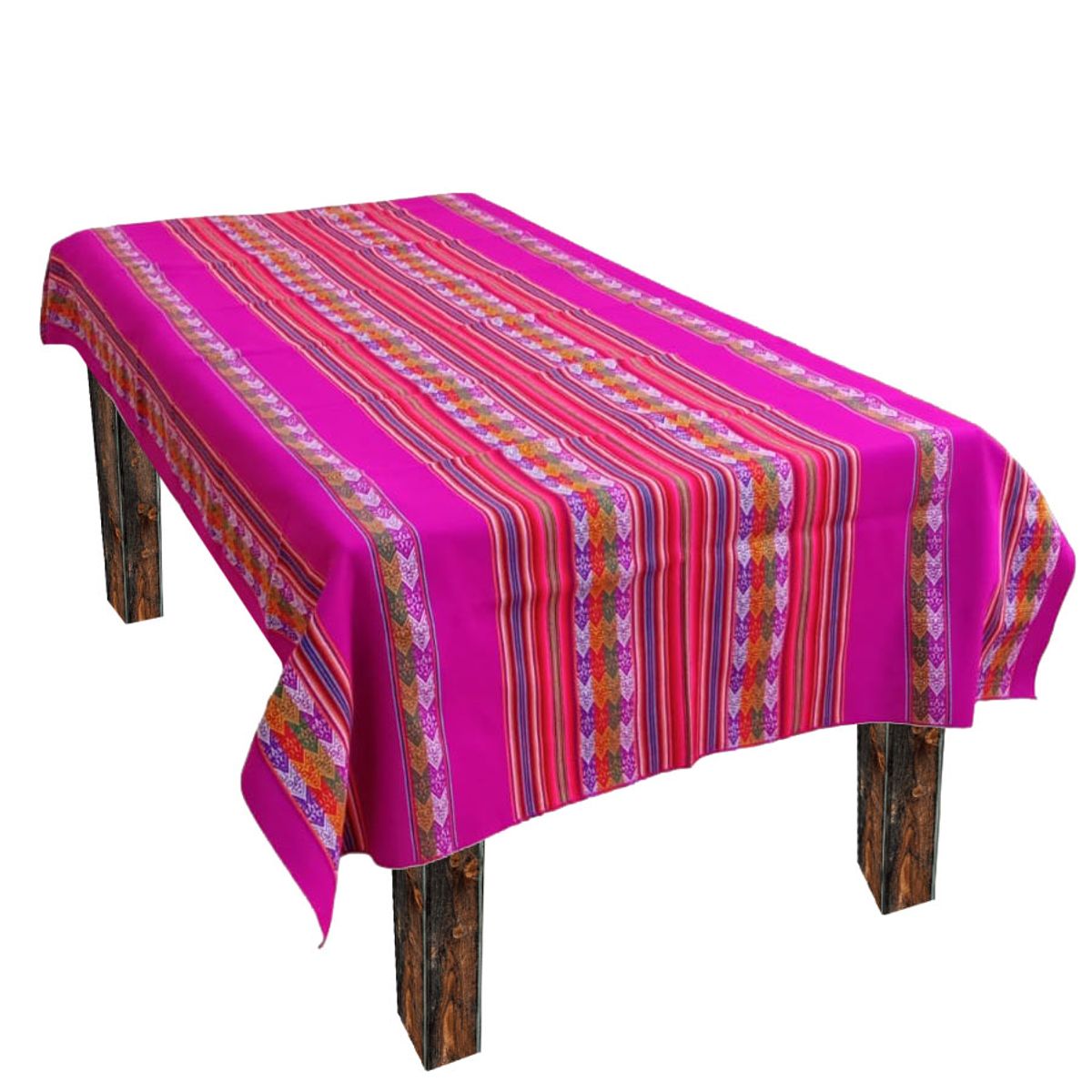 GENERICO - Manta Mantel Aguayo Andino 1.10 X 2,30 cm Decorativos Fucsia