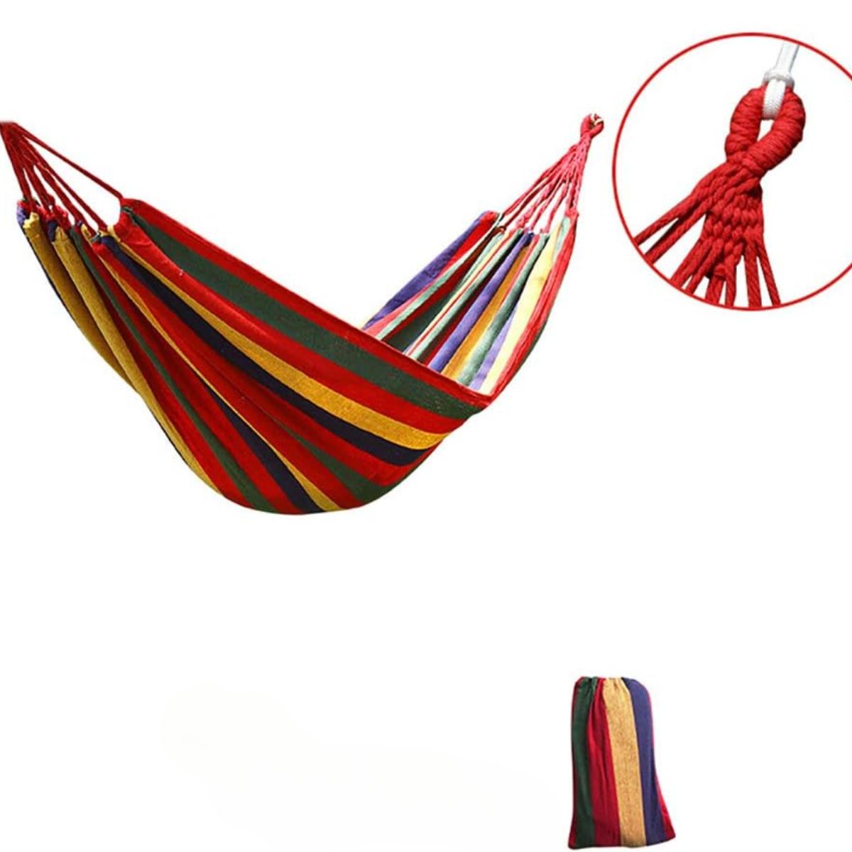 MOVI - Hamaca de Tela Multicolor Descanso Cómodo y Portátil