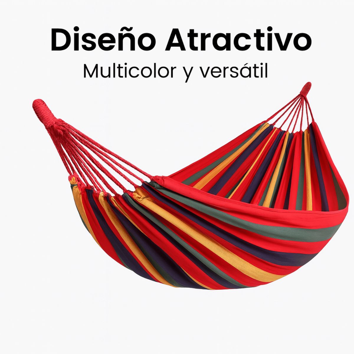 MOVI - Hamaca de Tela Multicolor Descanso Cómodo y Portátil