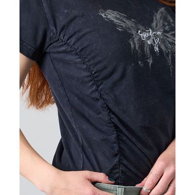 Imagen 2 del producto Polera Mujer Algodón con recogido frontal