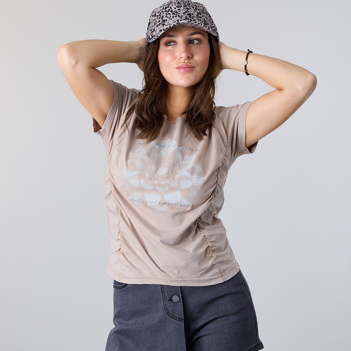 POLEMIC - Polera Mujer Algodón con recogido frontal Polemic