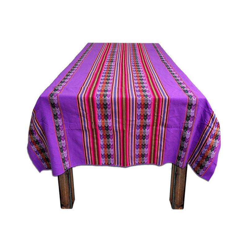 GENERICO - Manta Mantel Aguayo Andino 1.10 X 2,30 cm Decorativos Violeta