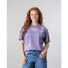 POLEMIC - Polera Mujer Algodón Mariposa Relaxed Fit