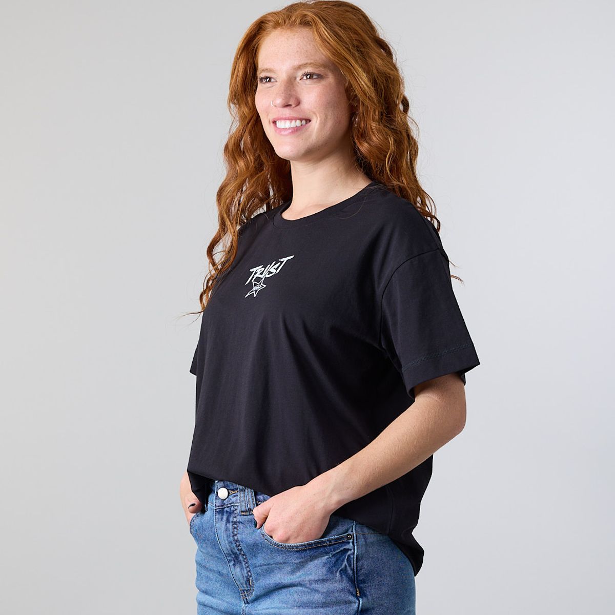 POLEMIC - Polera Mujer Algodón Negro Grafitti Relaxed Polemic