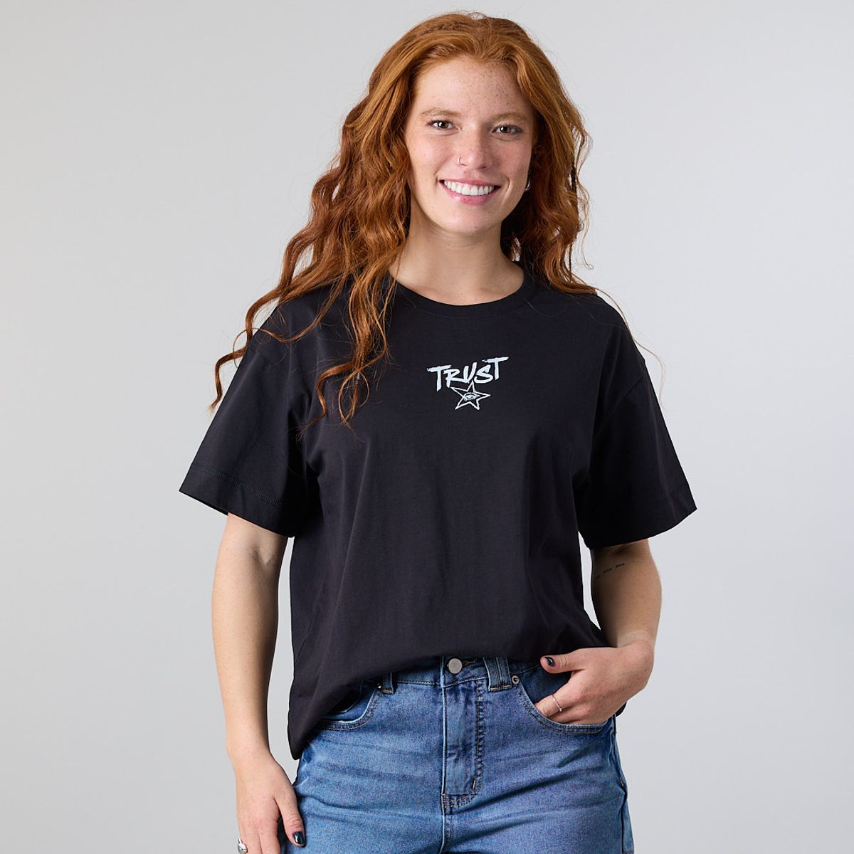 POLEMIC - Polera Mujer Algodón Negro Grafitti Relaxed Polemic