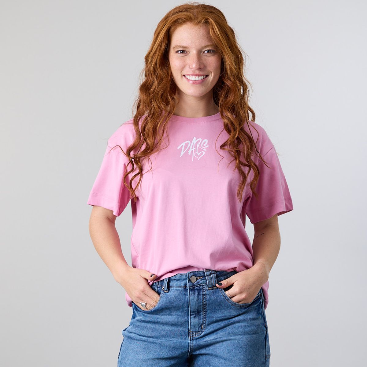 POLEMIC - Polera Mujer Algodón Rosa Grafitti Relaxed Polemic