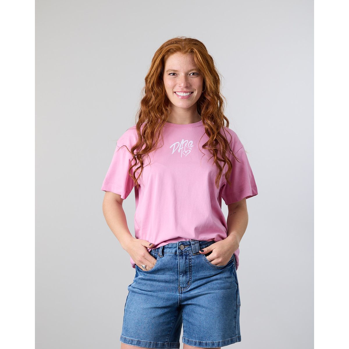 POLEMIC - Polera Mujer Algodón Rosa Grafitti Relaxed Polemic