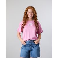 Polera Mujer Algodón Rosa Grafitti Relaxed