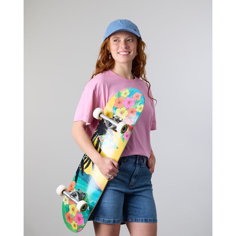 POLEMIC - Polera Mujer Algodón Rosa Grafitti Relaxed Polemic