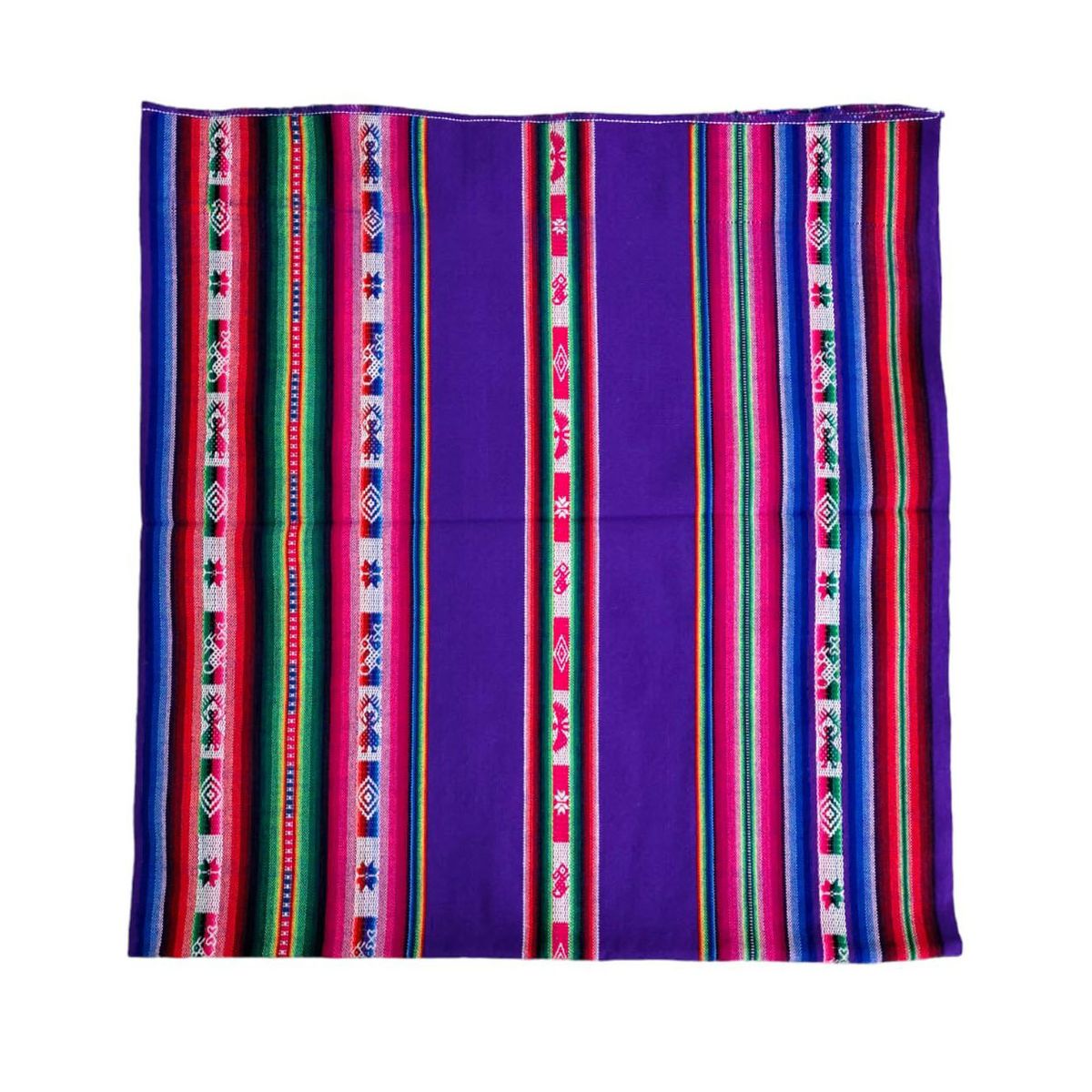 GENERICO - Manta Mantel  De Aguayo  Andino De Tela Boho 1.20 X 1.10 Cm Violeta Oscuro