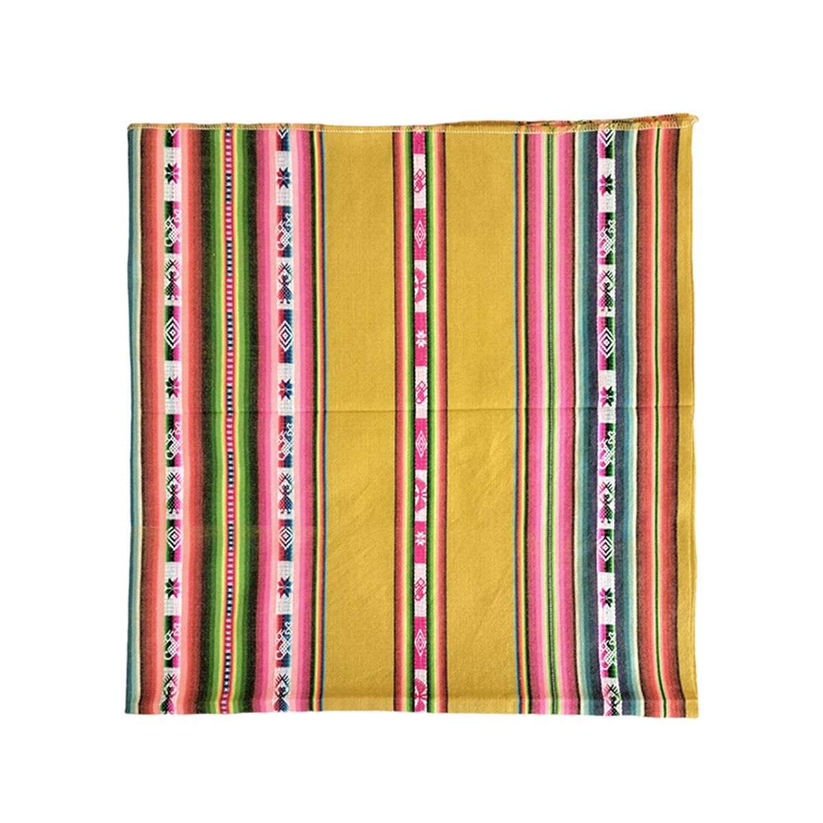 Manta Mantel  De Aguayo  Andino De Tela Boho 1.20 X 1.10 Cm Mostaza, marca GENERICO - Foto 2