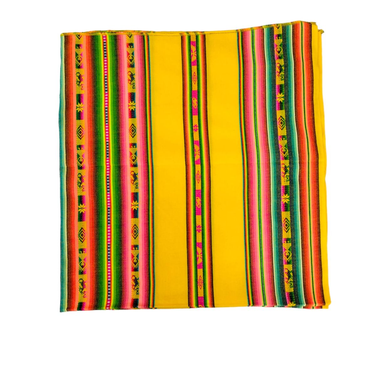 GENERICO - Manta Mantel  De Aguayo  Andino De Tela Boho 1.20 X 1.10 Cm Verde Limon