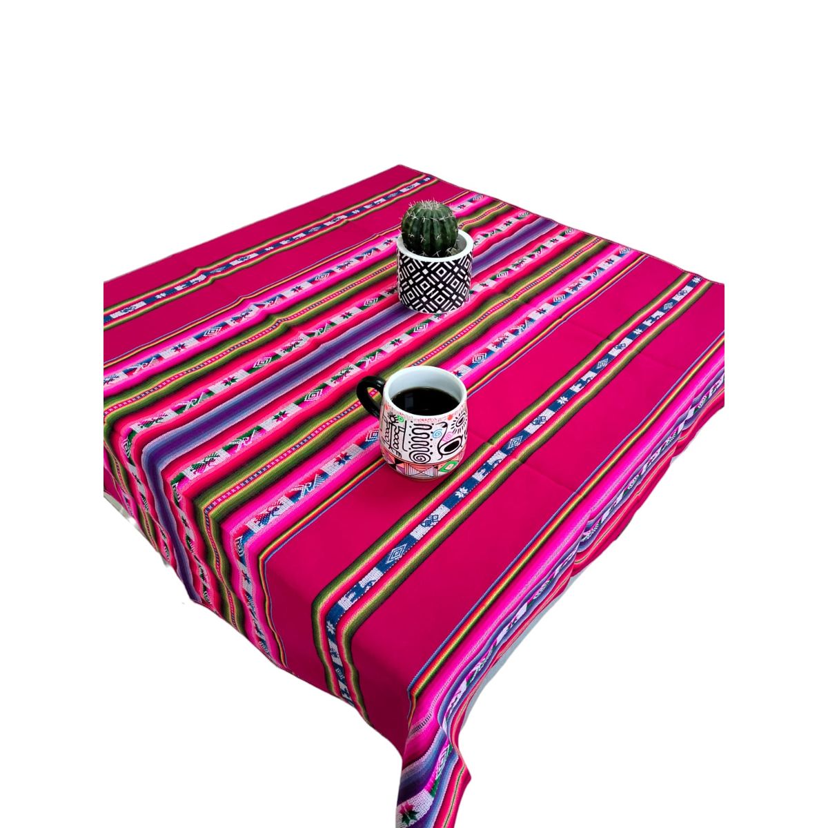 Manta Mantel  De Aguayo  Andino De Tela Boho 1.20 X 1.10 Cm Fucsia Oscuro, marca GENERICO - Foto Principal
