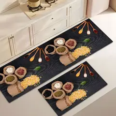 GENERICO - ALFOMBRA DE COCINA GRIS BOLSITAS DE GRANOS ANTIDESLIZANTE TF