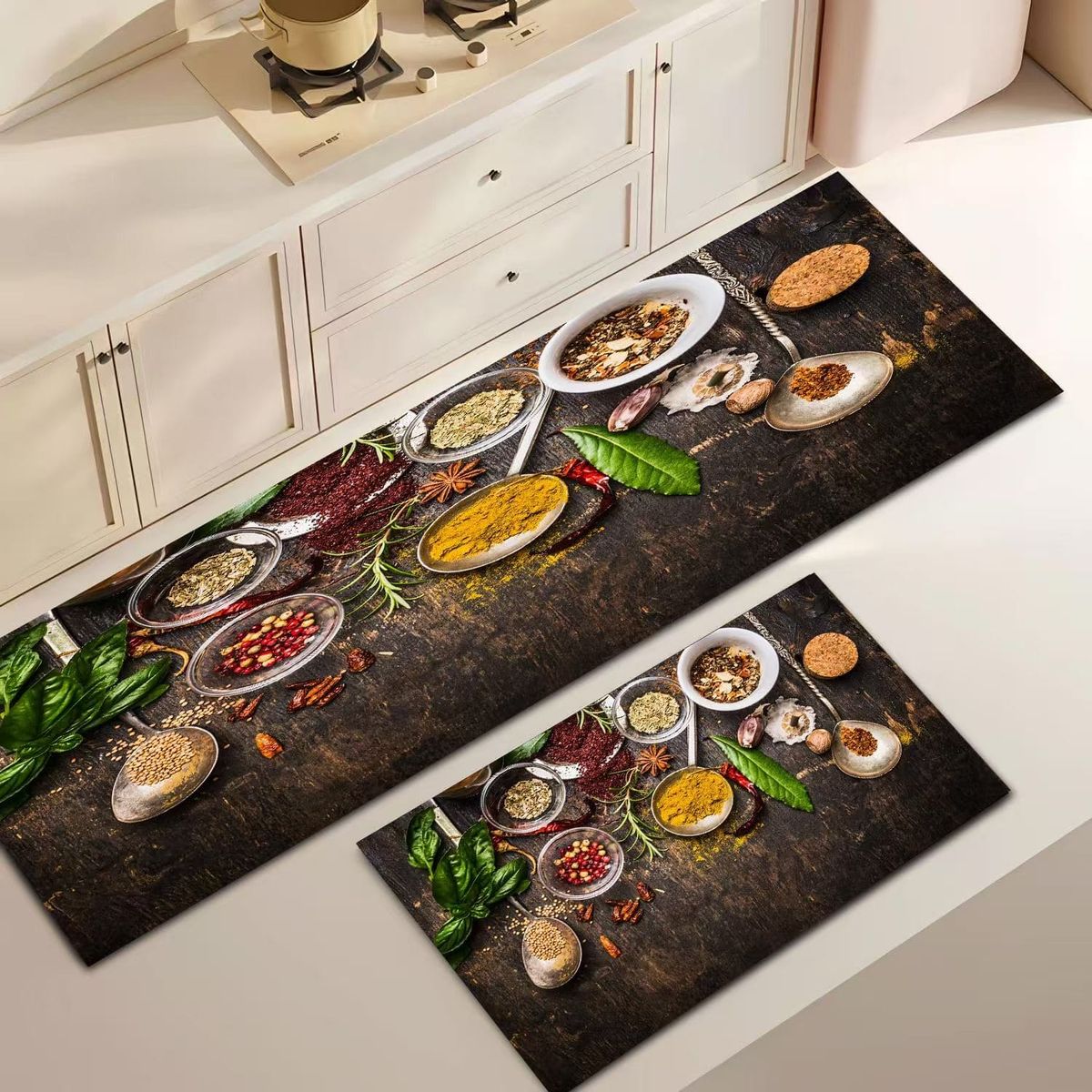 GENERICO - ALFOMBRA DE COCINA  DISEÑO PLATOS CONDIMENTADOS ANTIDESLIZANTE TF