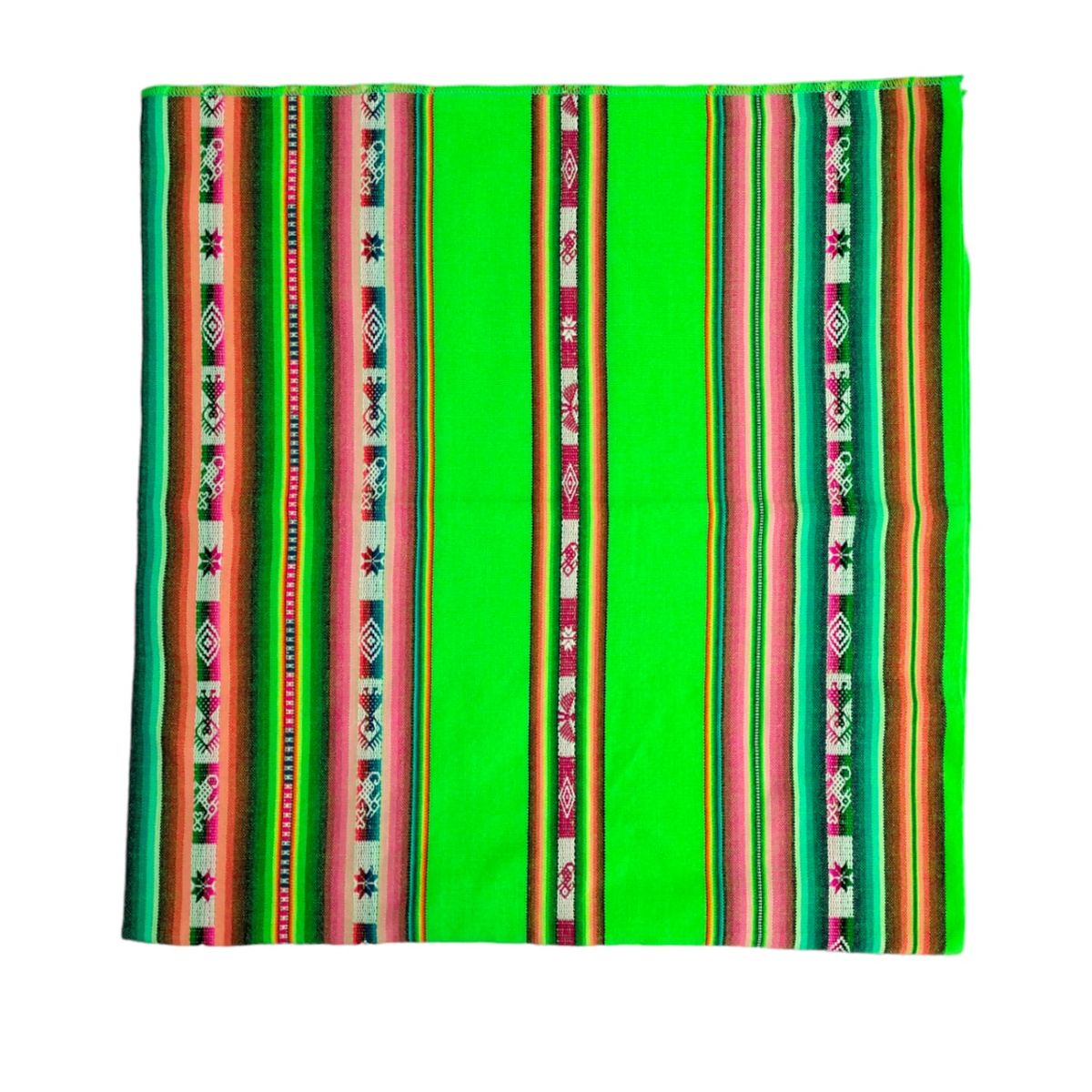 Manta Mantel  De Aguayo  Andino De Tela Boho 1.20 X 1.10 Cm Verde Lima, marca GENERICO - Foto 2