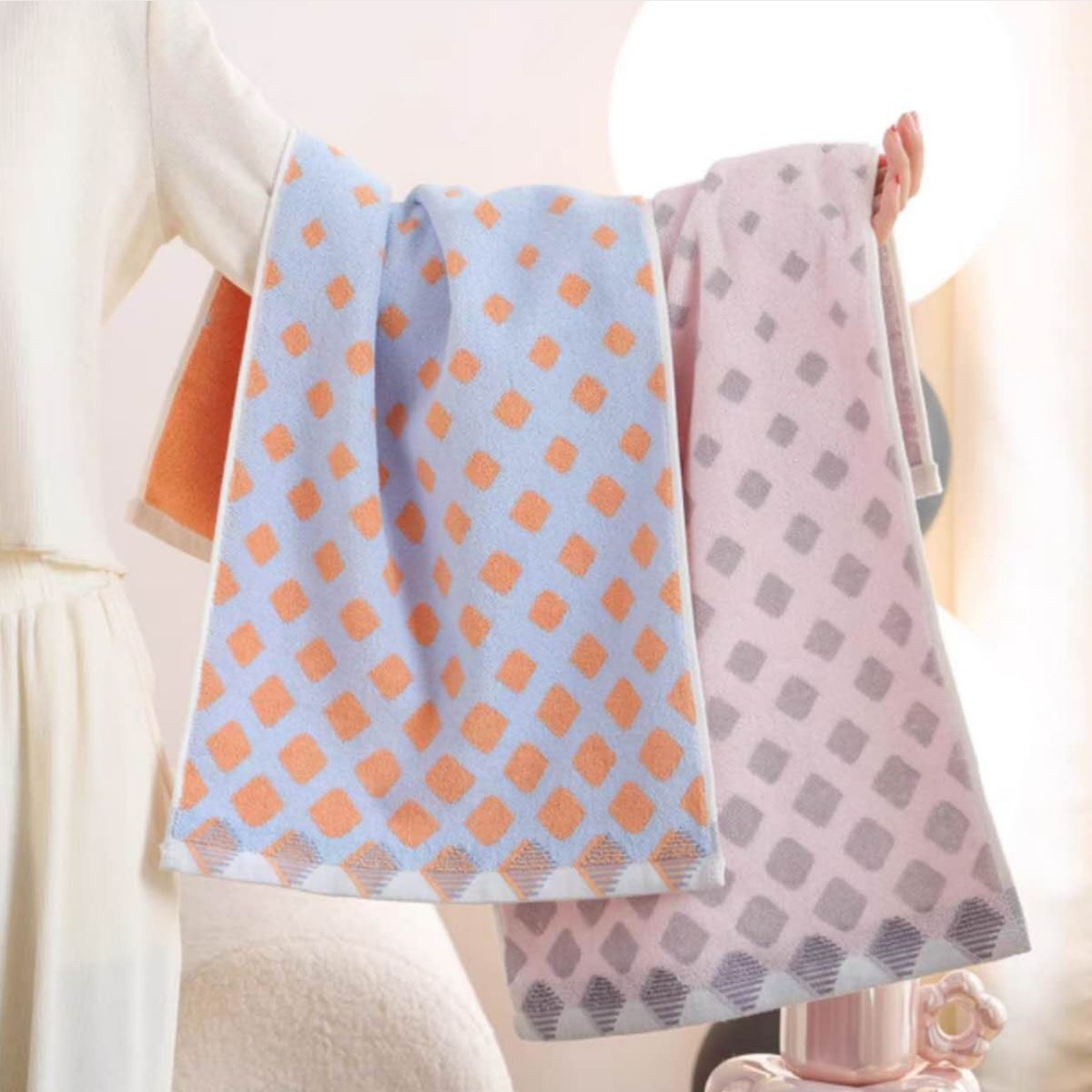 HOMEY - Pack 2 Toalla Baño Colores Variado 100% Algodón 70x140 cm