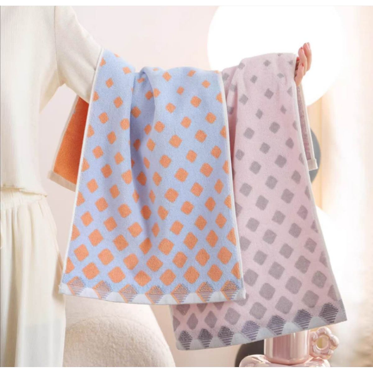 HOMEY - Pack 2 Toalla Baño Colores Variado 100% Algodón 70x140 cm