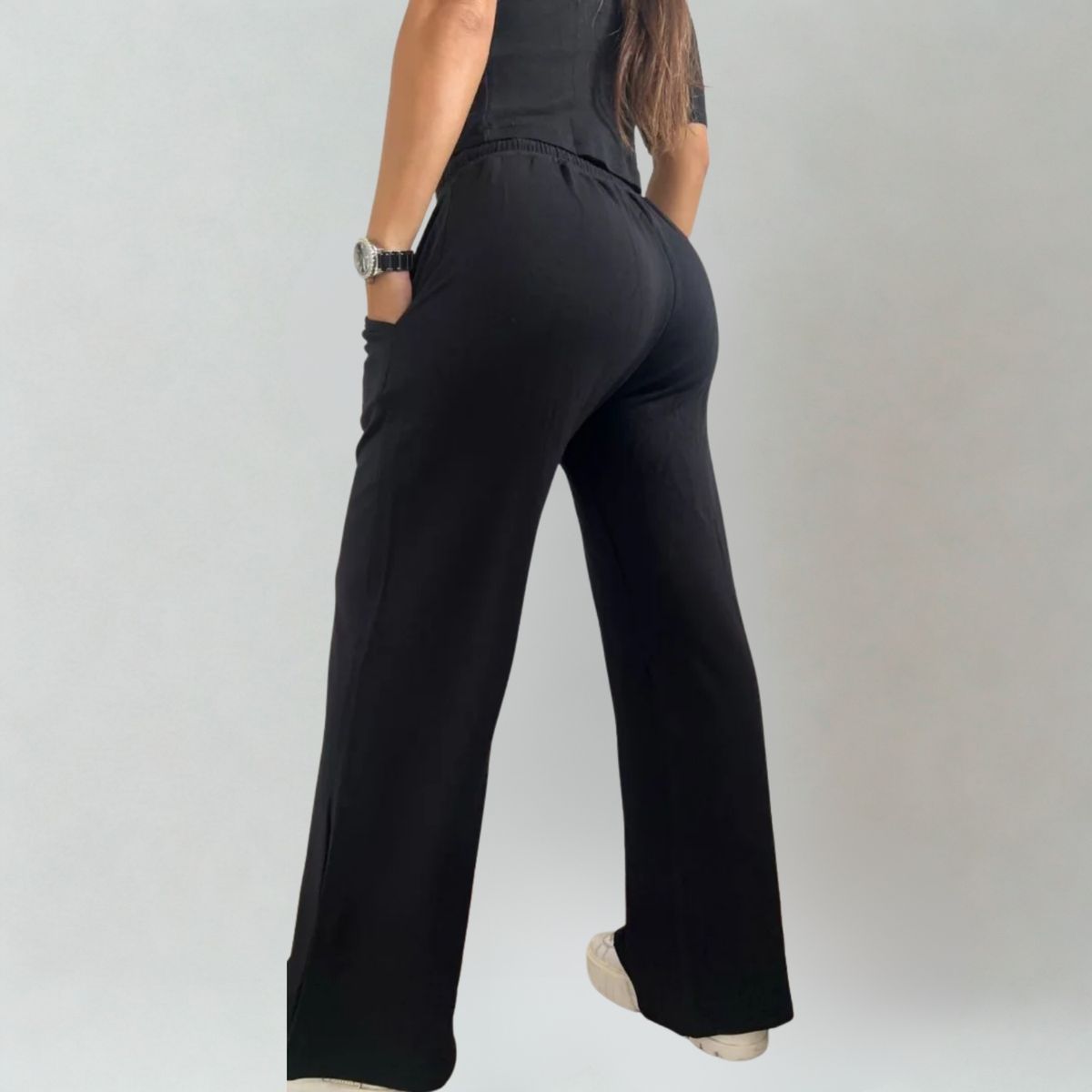 DESIGNERS - Pantalón de Mujer Palazzo Buzo Algodón