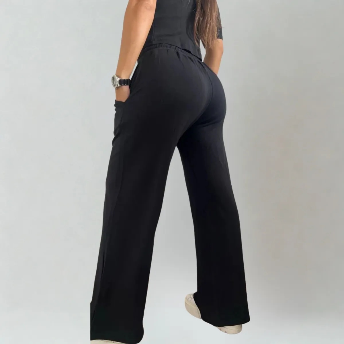 DESIGNERS - Pantalón de Mujer Palazzo Buzo Algodón