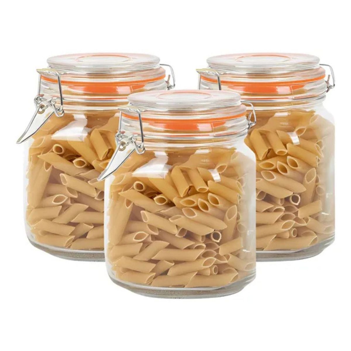 ALLEGRA - Pack de 3 Frascos de Vidrio con tapa Hermética 1L Allegra.