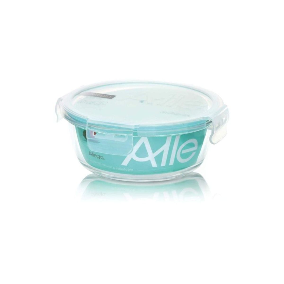 ALLEGRA - Pack de 3 Contenedores Hermético De Vidrio Redondo 370 Ml