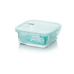 ALLEGRA - Pack de 3 Contenedores Hermético De Vidrio Cuadrado 740 Ml