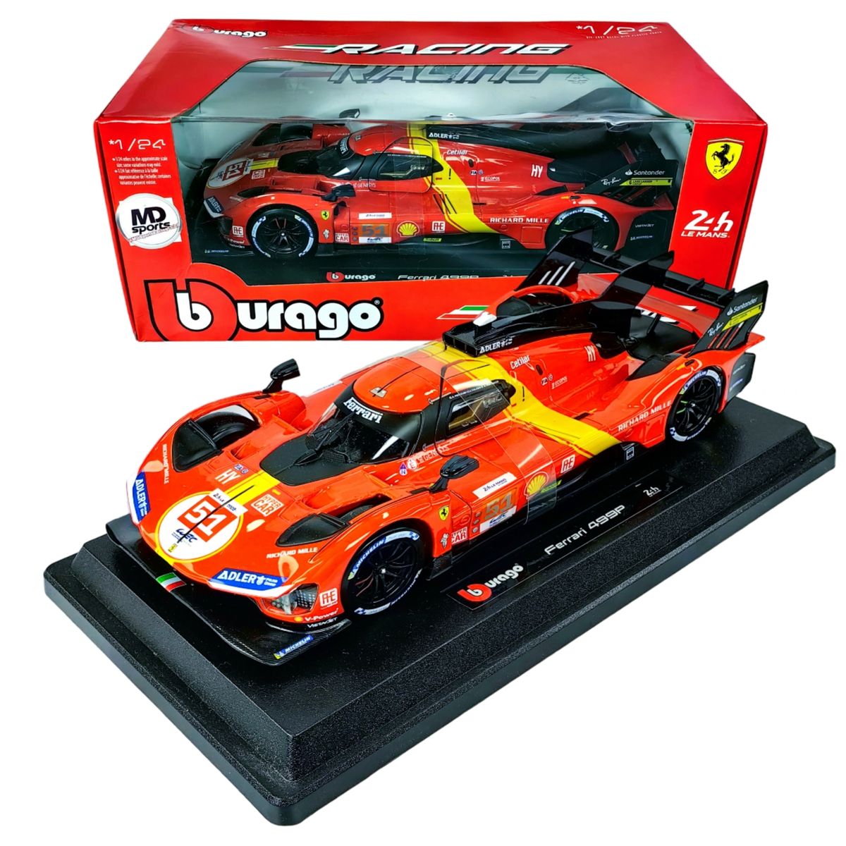 BBURAGO - Auto LeMans Winner Ferrari 499P 2023 #51 Caja Normal Burago Escala 1:24