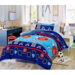 GENERICO - Cobertor con chiporro, 1.5 plaza y media azul pelota