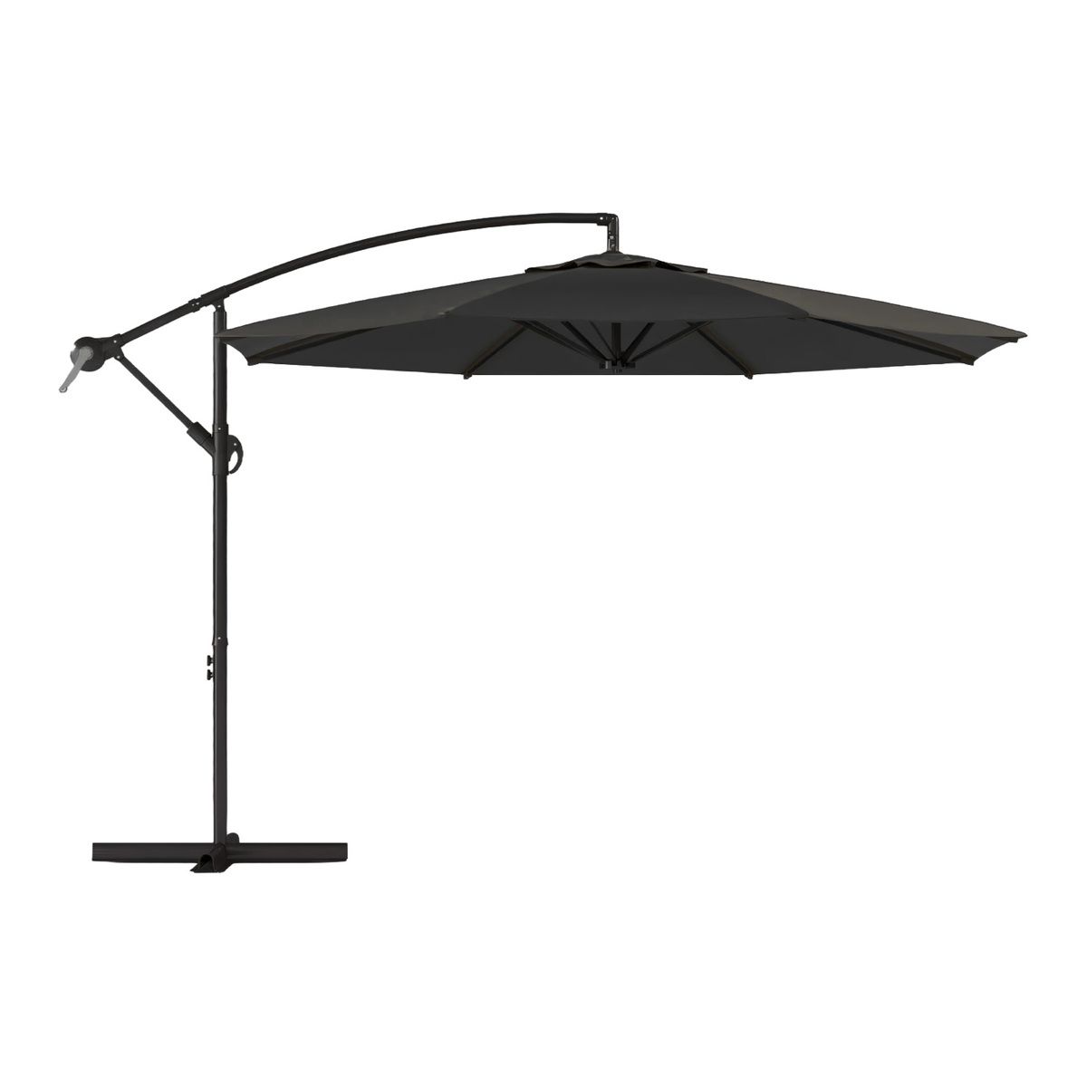 VINCENZI - Quitasol Lateral 3x3mt Sombrilla Terraza Sol Lluvia Grafito Vincenzi