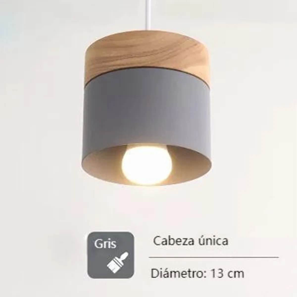 CASA NEW - Lámpara Colgante Nórdica Gris Con Ampolletas