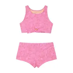 H2O WEAR - Traje de Baño NiñaTeens Tankini UV50 Crop Top Rosa - Rosa